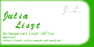 julia liszt business card